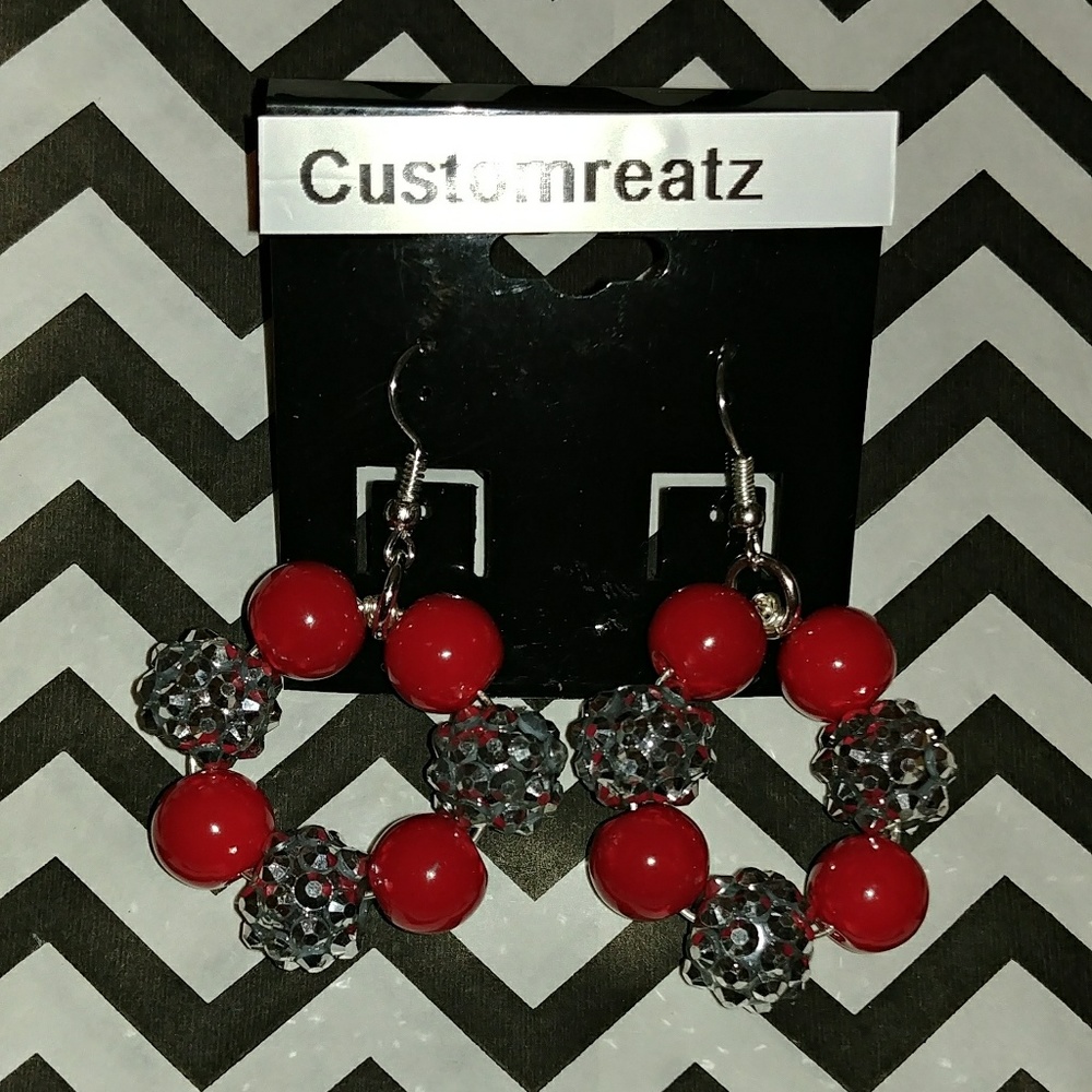 Handmade fiery bling earrings